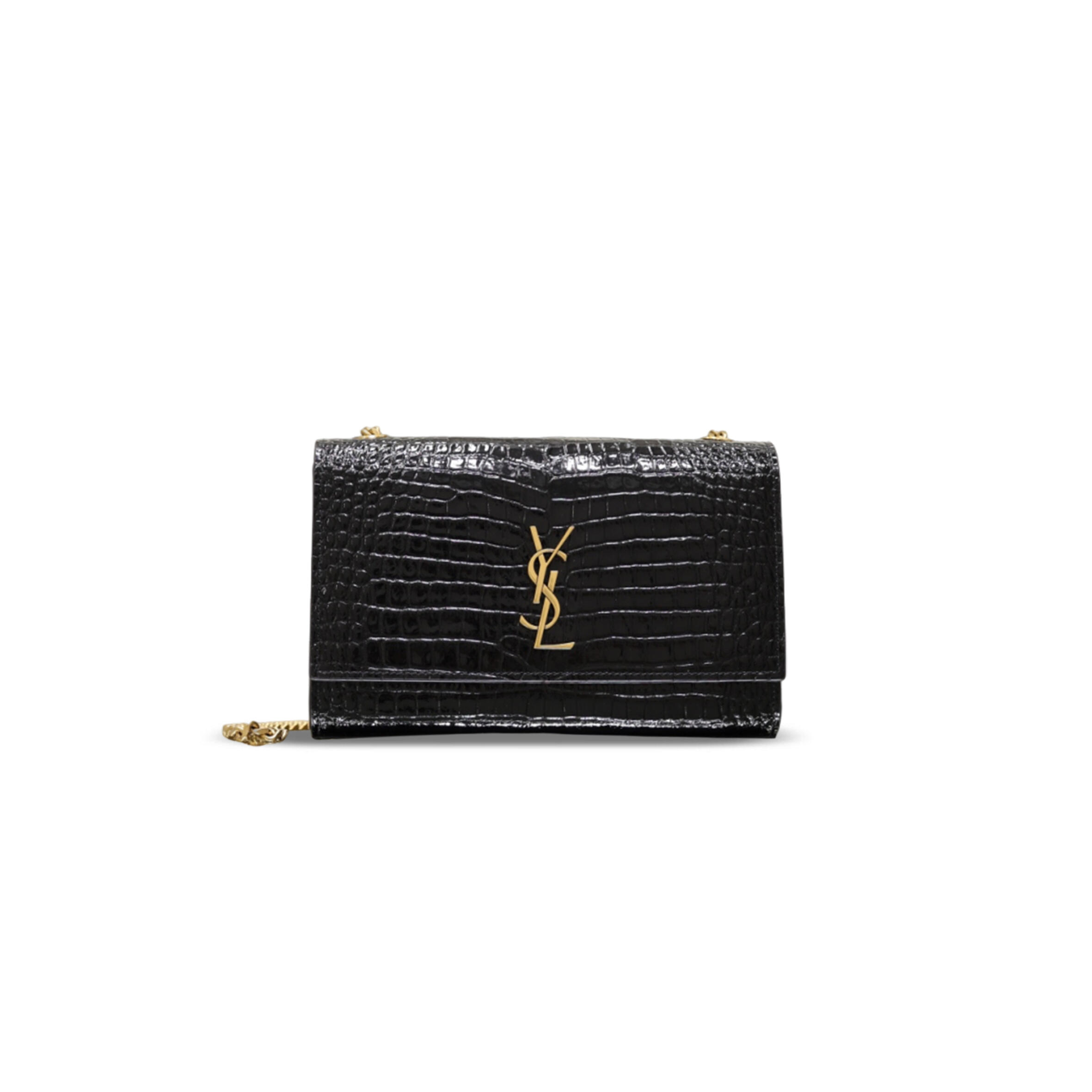 YSL NEW KATE SMALL IN CROCODILE EMBOSSED LEATHER 851504 (20*13*5cm)